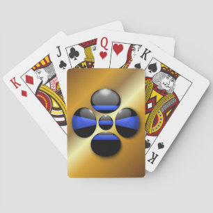 Jeu De Cartes Bouton Shamrock Ligne Bleue Mince