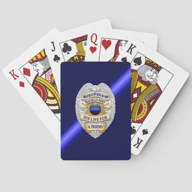 Jeu De Cartes Boutons Ligne Bleue Mince (dos)