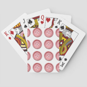 Jeu De Cartes Boutons roses sur blanc