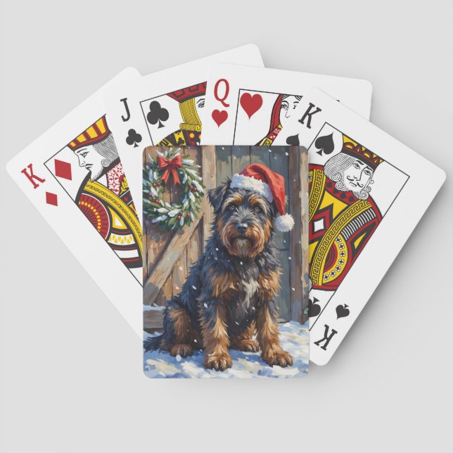 Jeu De Cartes Bouvier des Flandres Snowy Farm Christmas (dos)