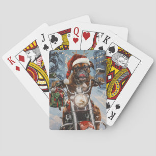 Jeu De Cartes Boxer Chien équitation Moto Noël