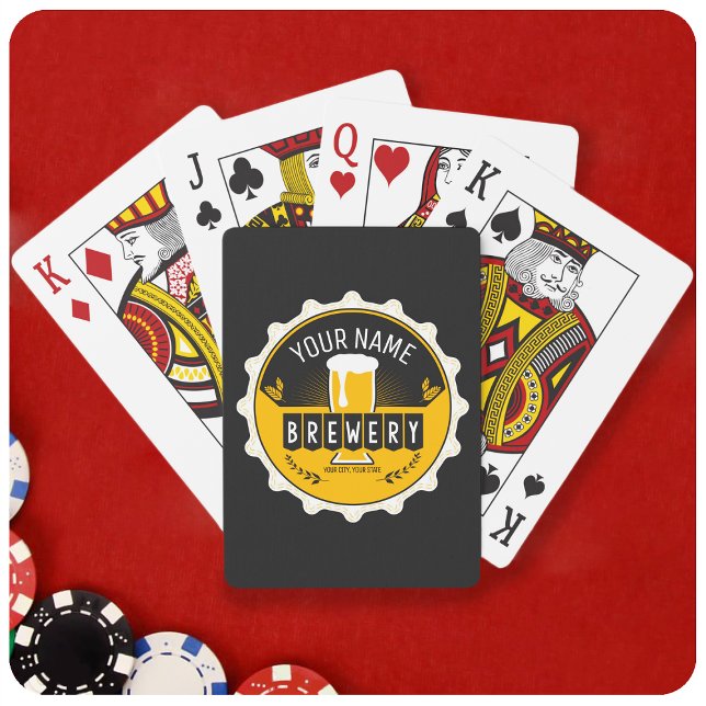 Jeu De Cartes Brasserie personnalisée Bouteille Casquette Bar (Créateur téléchargé)