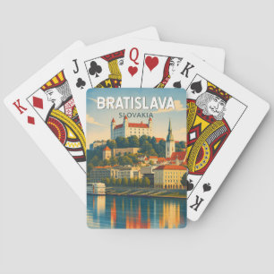 Jeu De Cartes Bratislava Slovaquie Illustration Voyage Art Rétro