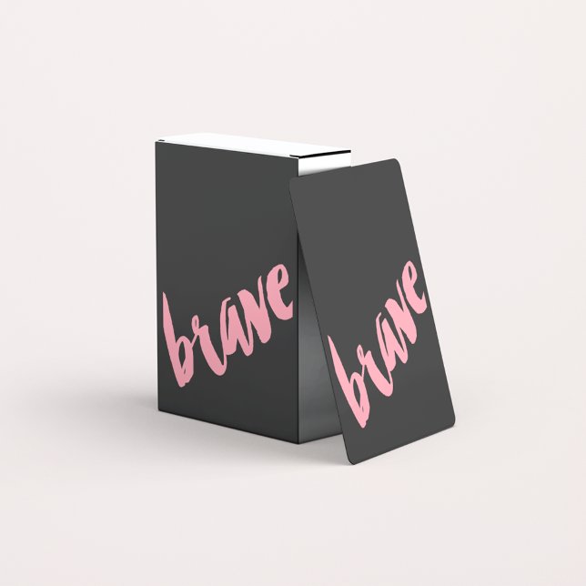 Jeu De Cartes Brave de script fillette | Noir rose (Créateur téléchargé)