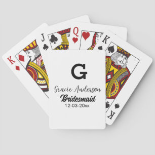Jeu De Cartes Bridesmaid ajouter nom monogramme simple minimal m