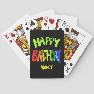 Jeu De Cartes Bright and Happy Birthday Custom Name