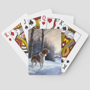 Jeu De Cartes Brittany Spaniel Laissez Neige Noël