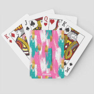 Jeu De Cartes Brochures Abstraites colorées - Menthe et rose (3)