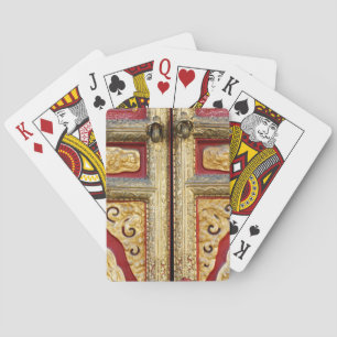 Jeu De Cartes Broderie métallique dorée sur la porte
