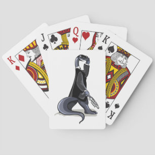 Jeu De Cartes Brontosaurus Habillé Comme Un Personnage De Film.