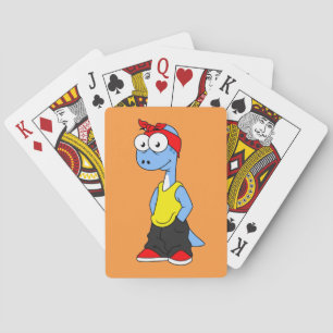 Jeu De Cartes Brontosaurus Habillé De Vêtements Hip hop.