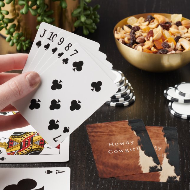 Jeu De Cartes Brown Noir Noir Faux Cowhide (In Situ)