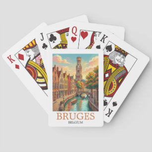 Jeu De Cartes Bruges Belgique Canal Art Vintage