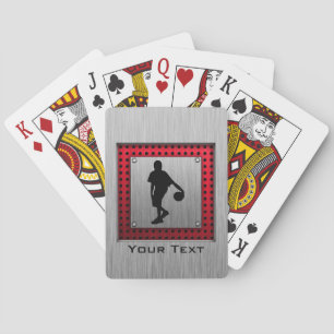 Jeu De Cartes Brushed metal look, basket-ball; red