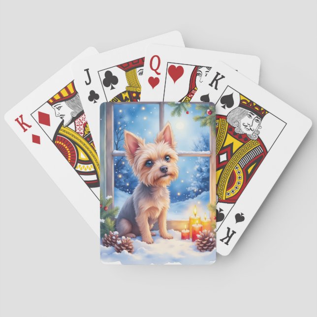 Jeu De Cartes Brussels Griffon Frosted Window Christmas Art (dos)