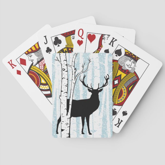 Jeu De Cartes Buck de cerfs dans la forêt de Birch (dos)