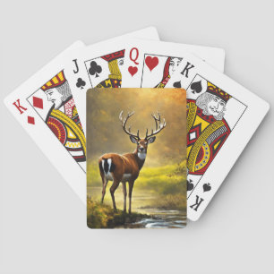 Jeu De Cartes Buck White Quest Deer dans un ruisseau