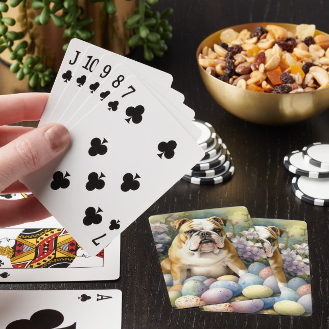 Jeu De Cartes Bulldog avec les oeufs de Pâques vacances (In Situ)