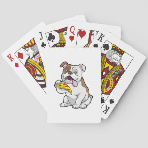 Jeu De Cartes Bulldog avec morceau de pizza