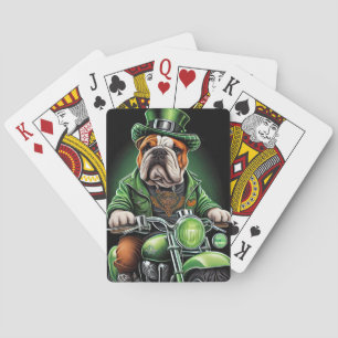 Jeu De Cartes Bulldog Driving Bike St. Patrick's Day