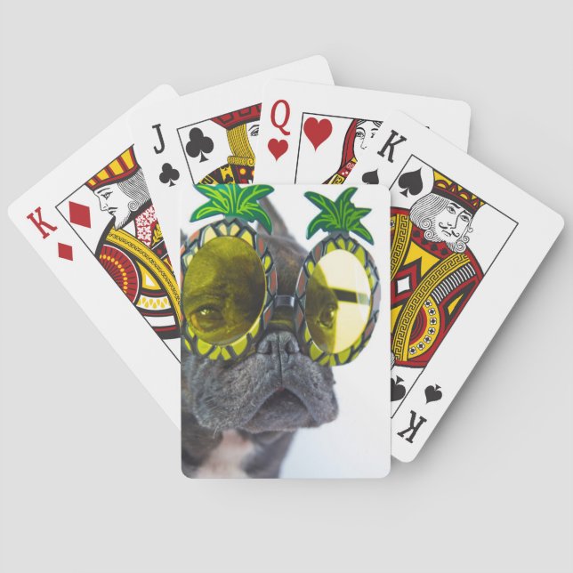Jeu De Cartes Bulldog français sur la plage (dos)