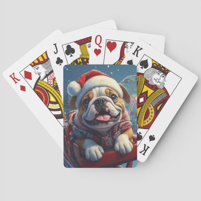 Jeu De Cartes Bulldog Roller Dessous de verre Noël (dos)
