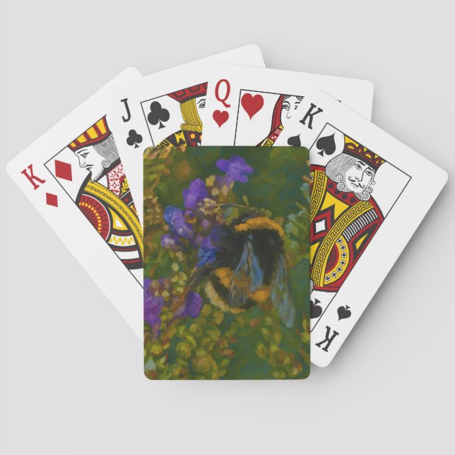 Jeu De Cartes Bumblebebe parmi les fleurs violettes (dos)