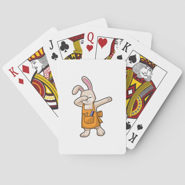 Jeu De Cartes Bunny comme coiffeur avec peigne et ciseaux (dos)