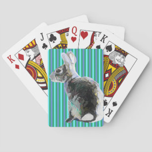 Jeu De Cartes Bunny Design Jouer Cartes Arrière - plan rayé