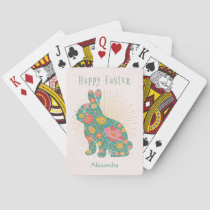 Jeu De Cartes Bunny Pâques Pastel Vintage Personnalisé