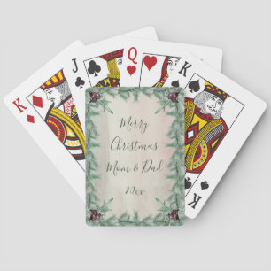 Jeu De Cartes Burgundy Berry Holly Pine Noël