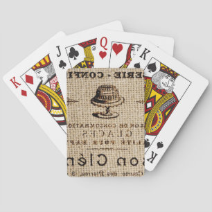 Jeu De Cartes burlap scripts shabby chic country cake