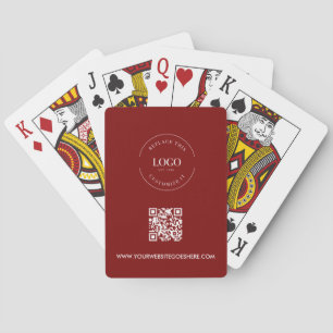 Jeu De Cartes Business LOGO Corporate QR CODE rouge Personnalisé