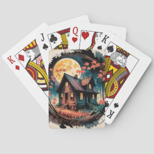 Jeu De Cartes Cabane au Clair de Lune, Art de la Forêt Japonaise