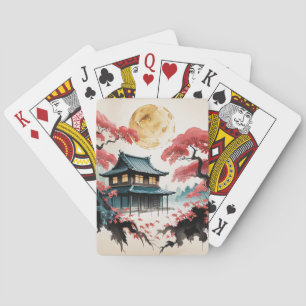 Jeu De Cartes Cabane au clair de lune, forêt japonaise, Art (5)