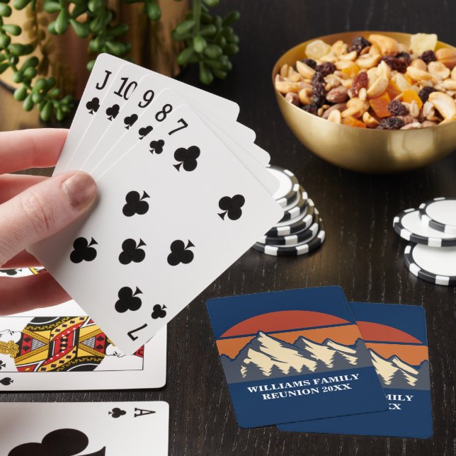 Jeu De Cartes Cabine de journal bleu Sunset Mountain personnalis (In Situ)