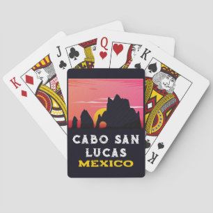 Jeu De Cartes Cabo San Lucas Mexique Arch Retro Vintage Sunset