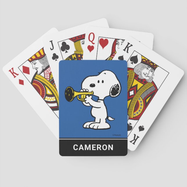 Jeu De Cartes cacahuètes | Joueur de trompette Snoopy Jouer des  (dos)