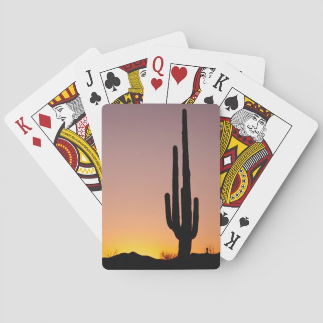 Jeu De Cartes Cactus de Saguaro au coucher du soleil (dos)
