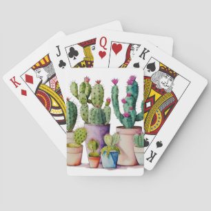 Jeu De Cartes Cactus de teintures à l'eau du sud-ouest en pots