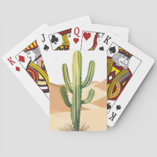 Jeu De Cartes Cactus du désert Cactus verts à l'aquarelle