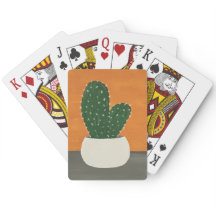 Cactus pointillés en acrylique orange et gris