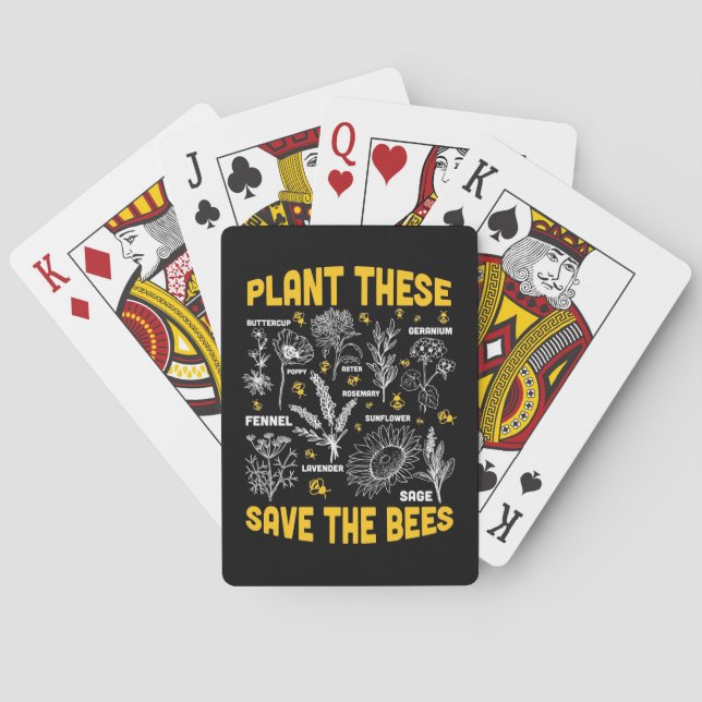 Jeu De Cartes Cadeau apiculteur | Plantes Qui Sauvent Les Abeill (dos)