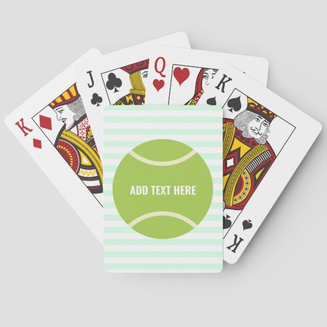 Jeu De Cartes Cadeau de balle de tennis vert moderne (dos)