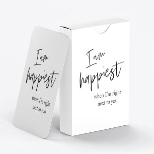 Jeu De Cartes Cadeau de citation romantique noire tendance