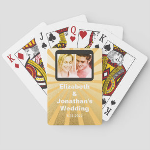 Jeu De Cartes Cadeau de couple photo or et blanc Rétro Glam