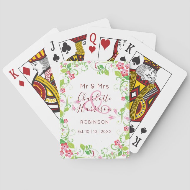 Jeu De Cartes Cadeau de mariage personnalisé pour jeunes mariés  (dos)