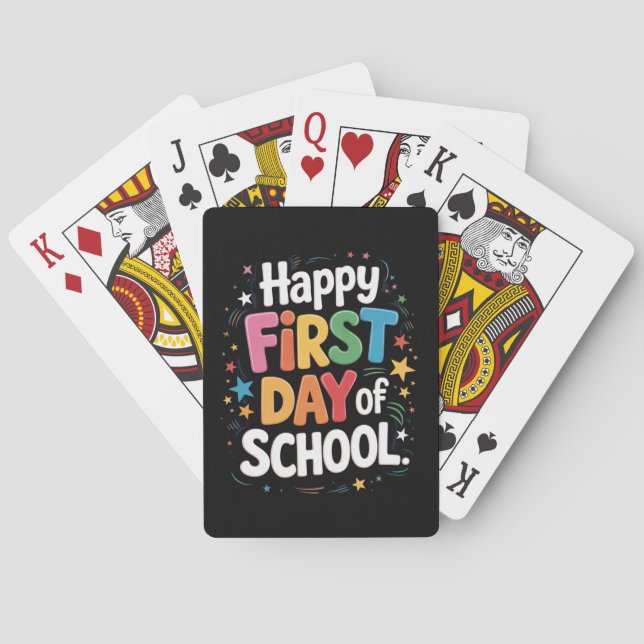 Jeu De Cartes Cadeau De Vie De L'Enseignant Heureux Premier Jour (dos)