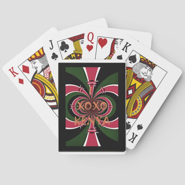 Jeu De Cartes Cadeau de voyage kenyan - Conception de câblage et (dos)