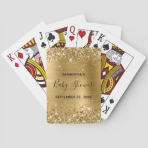 Jeu De Cartes Cadeau pailleté or pour Baby Shower